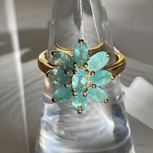 Premium Grandidierite Floral Ring -- Size 5